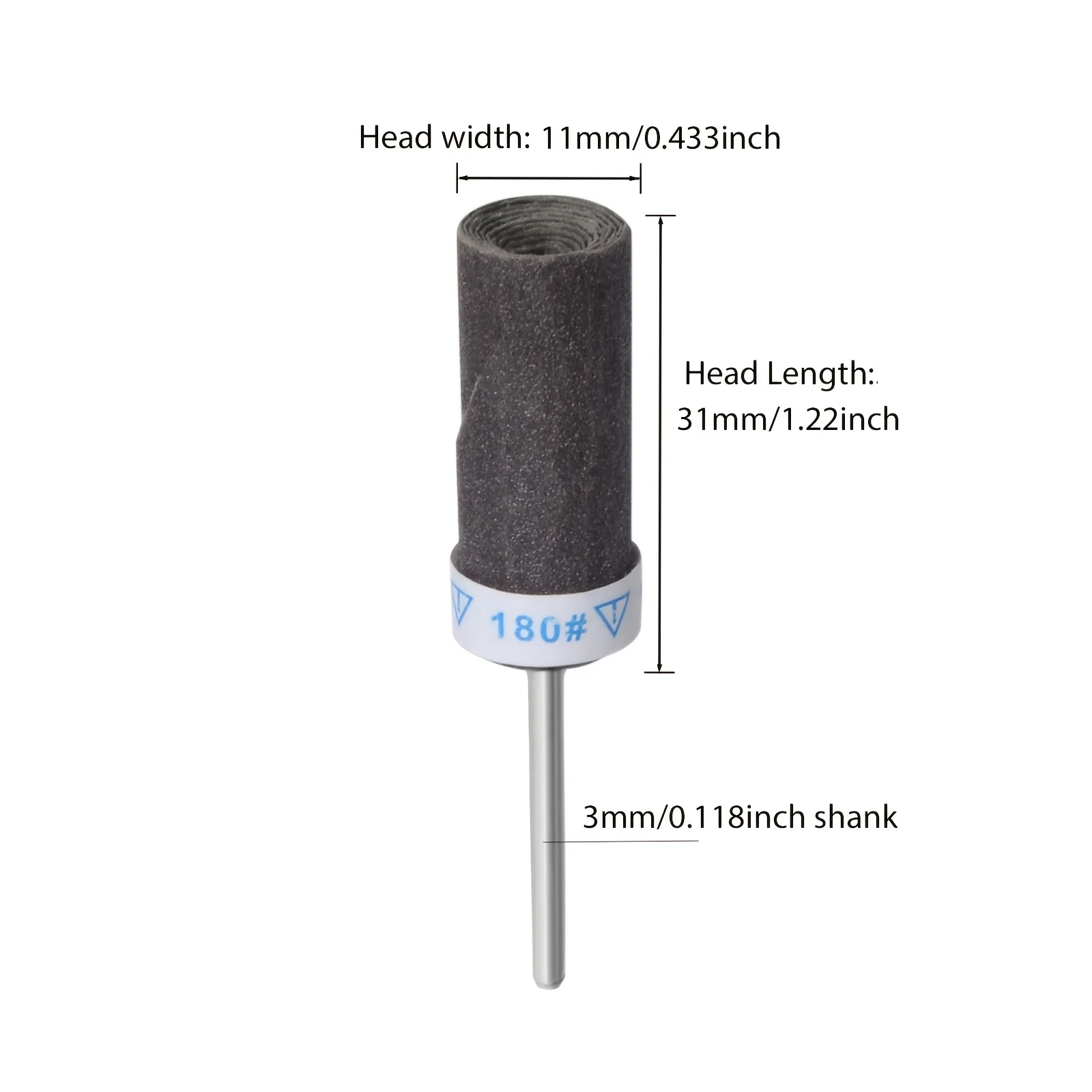 12PCS Sanding Drum Set, 6 Grits (180#-2000#), For Rotary Tools, Polishing, Grinding & Shaping Metal, Wood, Plastic