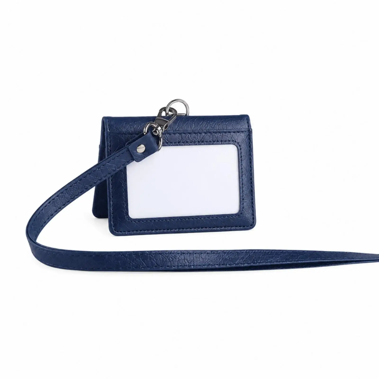 Horizontal Folding Badge Holder with Lanyard Soft Folding Pass Holder Foldable Pass Case with Clear Window for Office, Events