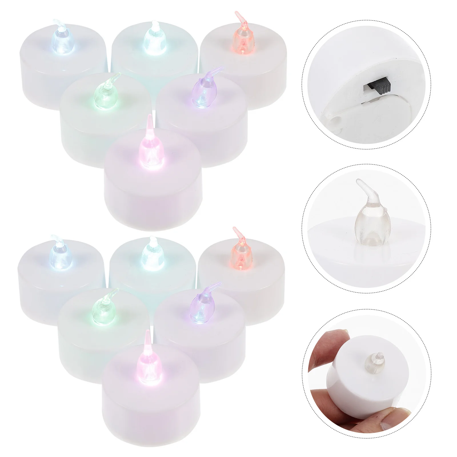 12 قطعة Led مصباح الضوء الإلكتروني الخفقان عديمة اللهب ديكور للحزب المنزل فندق عطلة الأبيض الكهربائية فريدة من نوعها