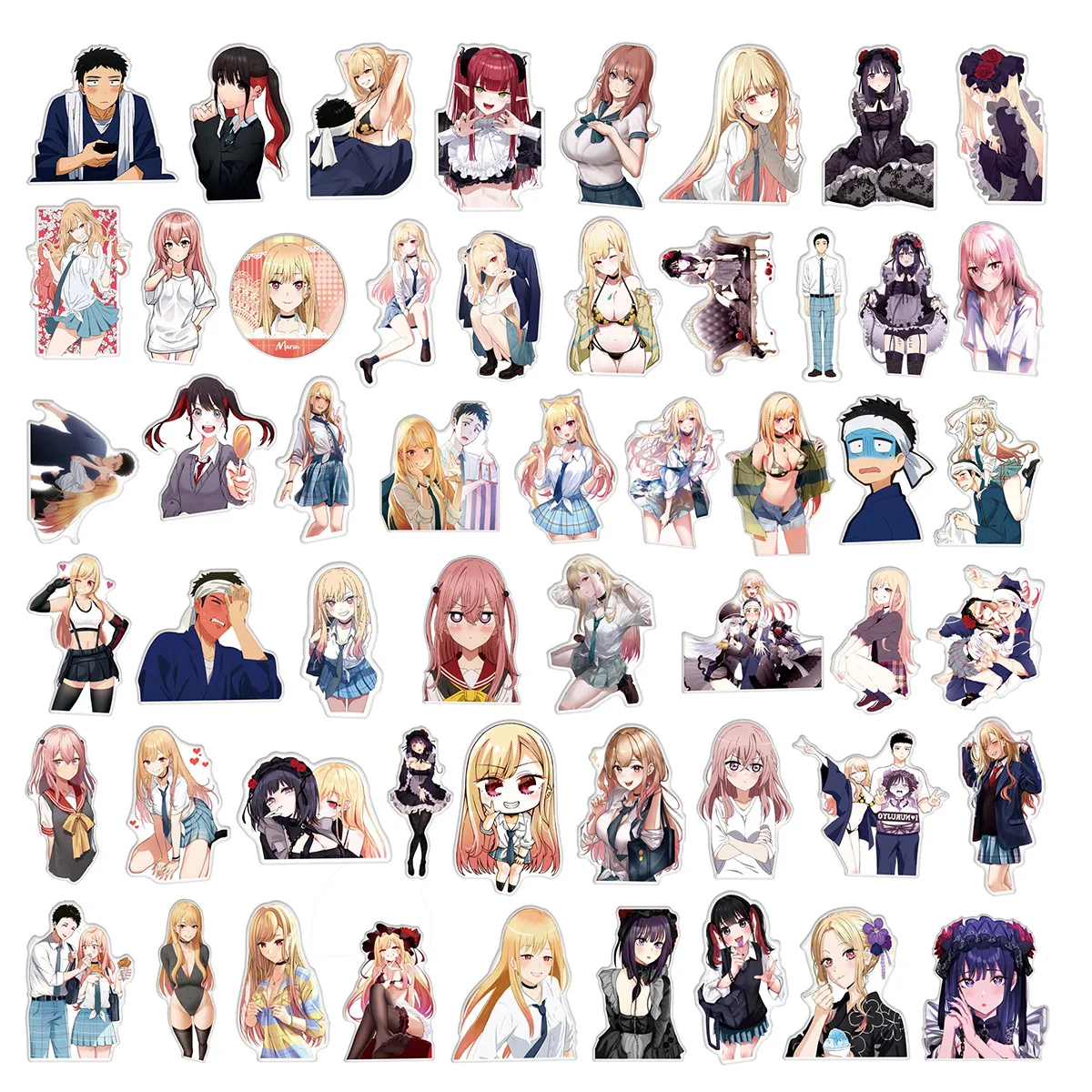 50pcs Anime Changing Dolls Fall in Love Kitagawa Marin Series Graffiti Stickers Suitable for Wall Decoration DIY Sticker Pack