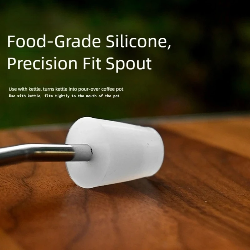 Silicones Water Spouts and Extended Stainless Steel Tube for Leak Proof Precise Pouring in Camping Kettles Outdoor
