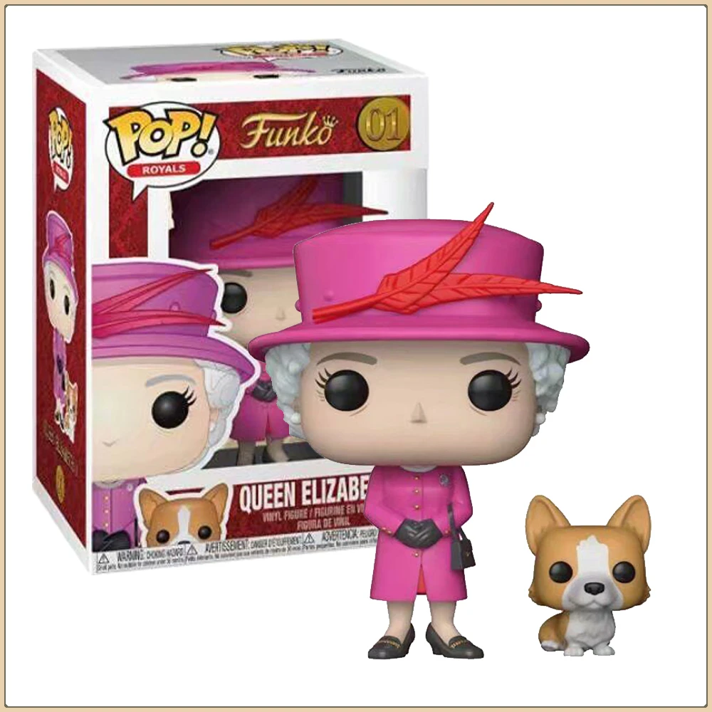 Funko POP Reino Unido reina Isabel II figuras de acción personajes de dibujos animados Anime versión Q elegante muñeca ornamento modelo niños juguete para regalo