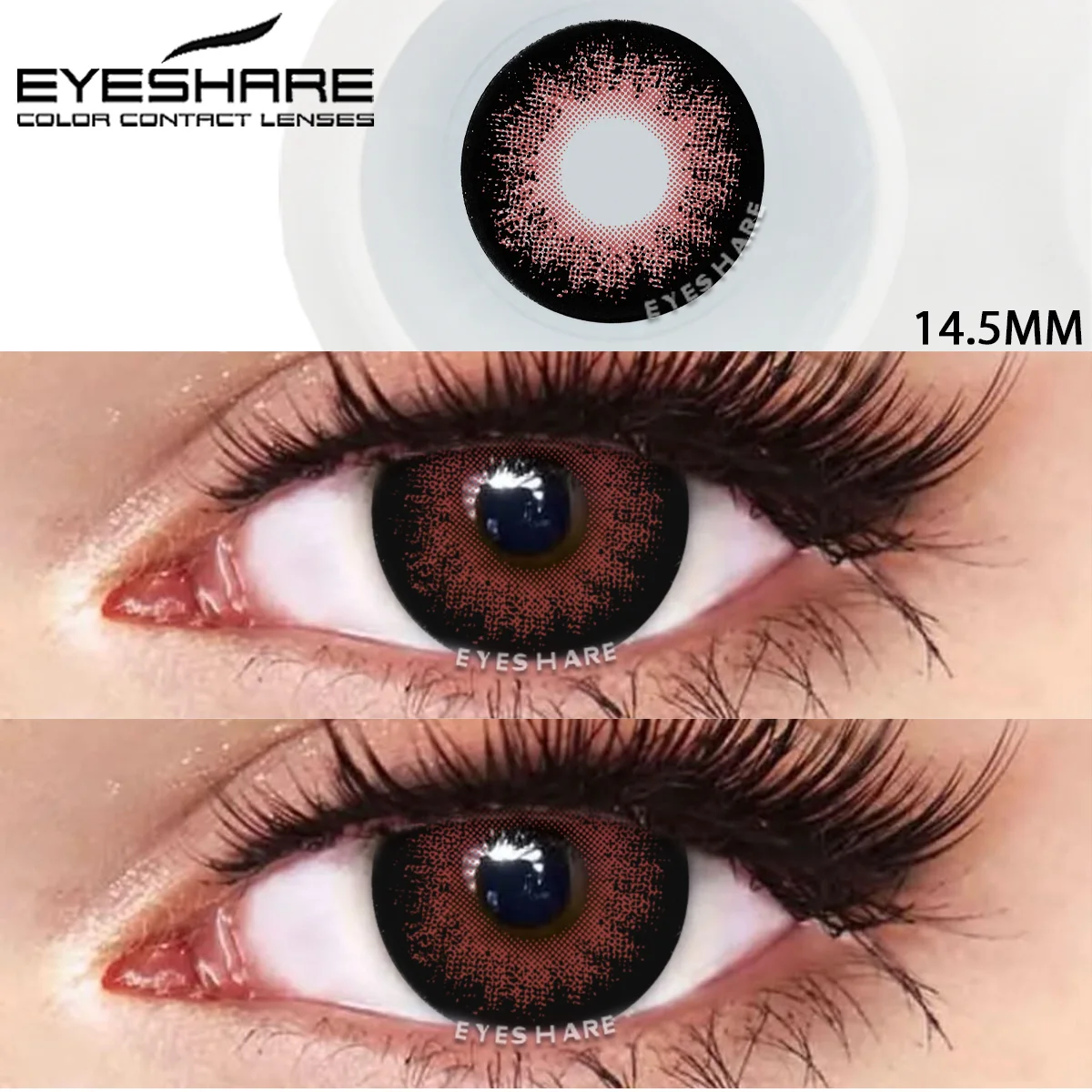 EYESHARE Colored Contact Lenses for Eyes 1pair Big Eye Lenses Black Eye Lens Natural Look Lenses Yearly Color Cosmetic Eye Lens