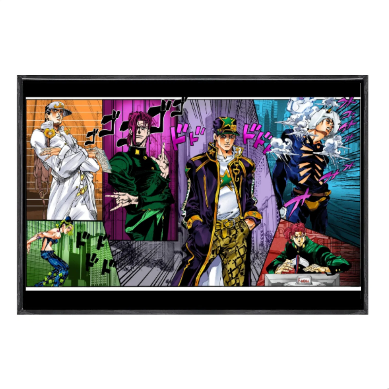 

Японская манга «Невероятные приключения Джоджо», многоразмерный холст, постер в двойной рамке, настенное искусство, домашний декор, домашний декор