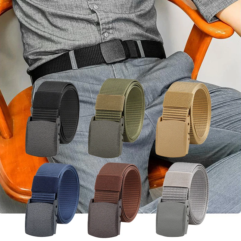 Automatic Buckle Nylon Belt, Fashion Men's Canvas Outdoor Belt, Hunting and Hiking Tools, Hunting Clothing Accessories