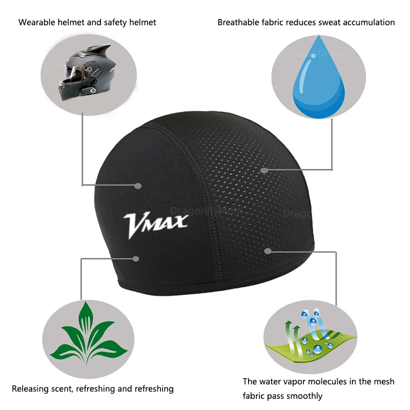 For Yamaha VMAX V-MAX V MAX 1200 1985-2008 Motorcycle Balaclavas Helmet Inner Sweat Wicking Hat for Men Women Sports Hat Caps