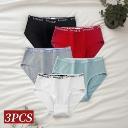 3Pcs/Set Cotton Panties Women High Waist Briefs Seamless Underwear Female Underpants Solid Color Pantys M-2XL Comfort Intimates