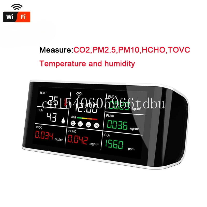 HCHO TOVC Temperature Humidity Infrared NDIR Detector DM69 CO2 Meter WiFi Tuya Multifunctional Air Quality Analyzer PM2.5 PM10