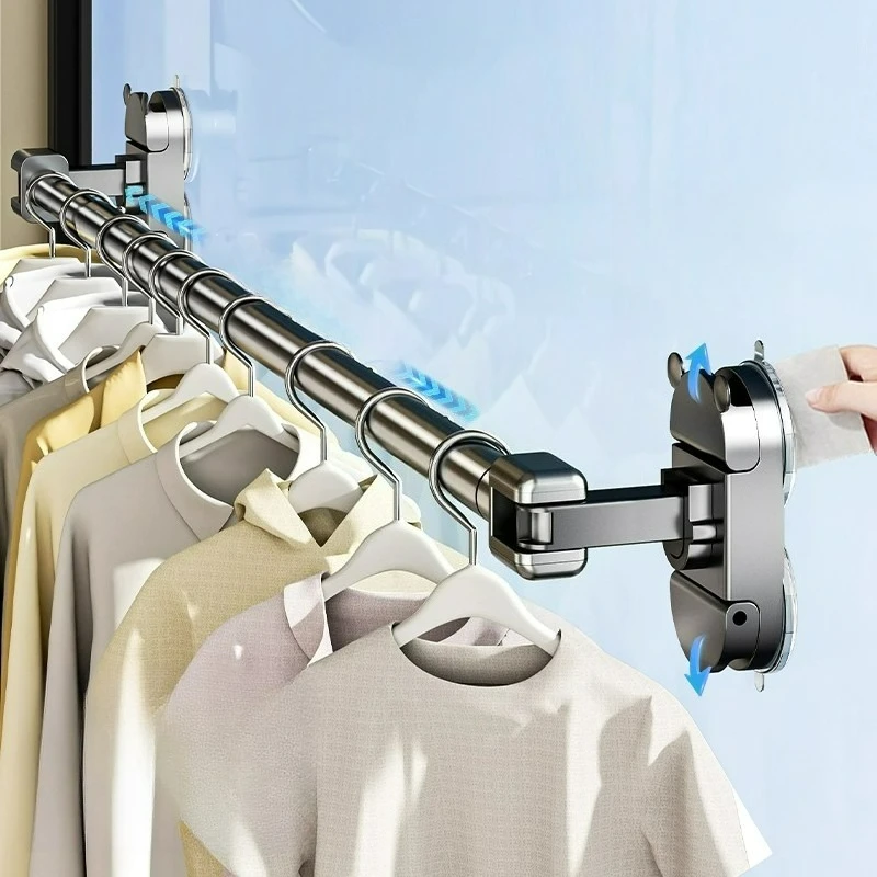 

Выдвижная сушилка для белья на присосках для балкона, угловая вешалка для одеял без сверления для использования в помещении