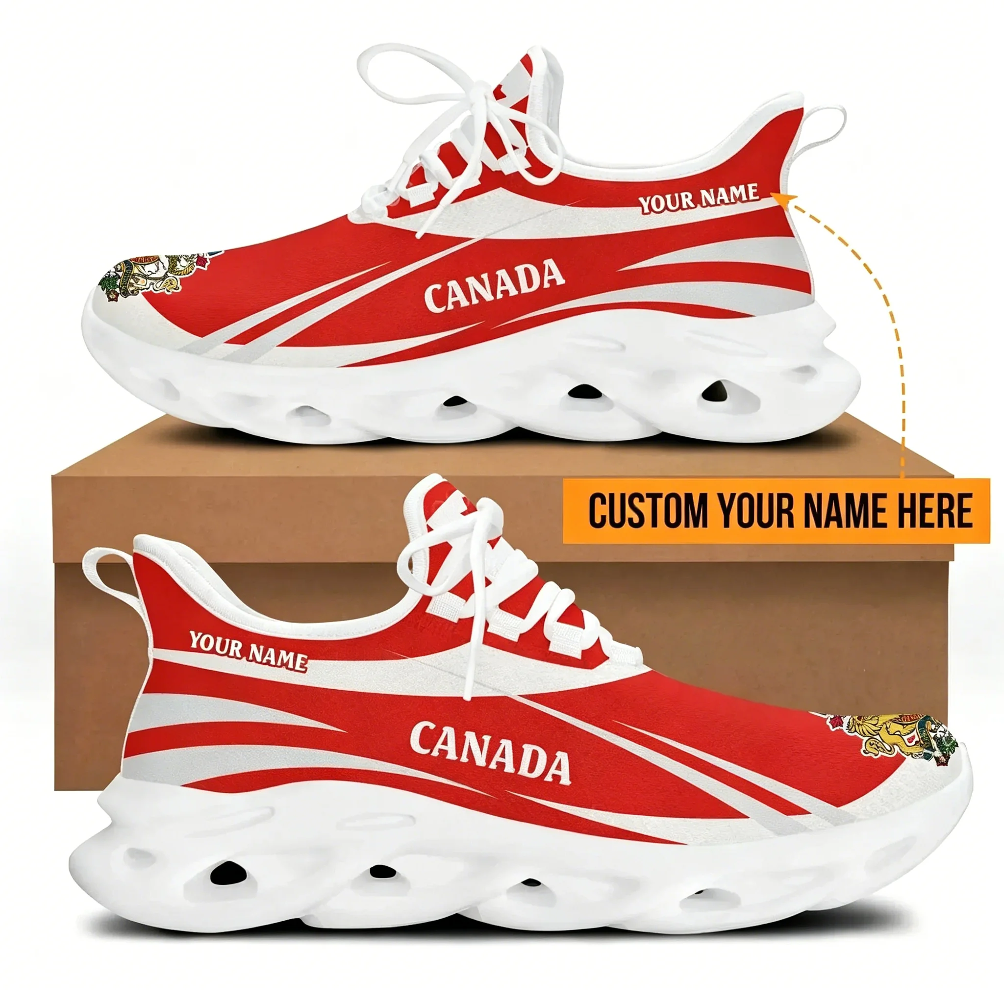 

Hot Selling Sports Shoes For Men Canada Flag Pattern Lightweight Sneakers Male Casual Trainers Shoe Summer Running Shoes Mens