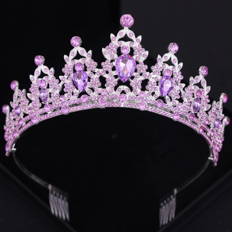 Crystal Crown Tiara With Comb Rhinestone Prom Diadem Bridal Wedding Hair Accessories Jewelry Tiaras And Crowns For Women Bride