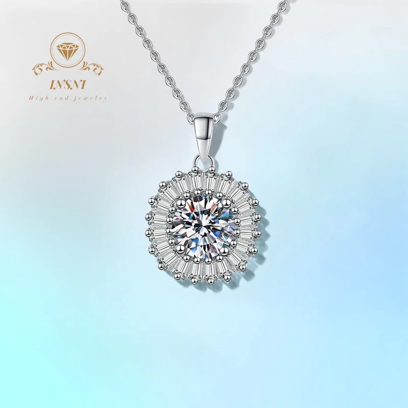 

Кулон-куб из муассанита 1 карат, цвет D, класса люкс, на цепочке из серебра S925, сертифицированный, хит продаж, подарок в подарок, ювелирное изделие для женщин