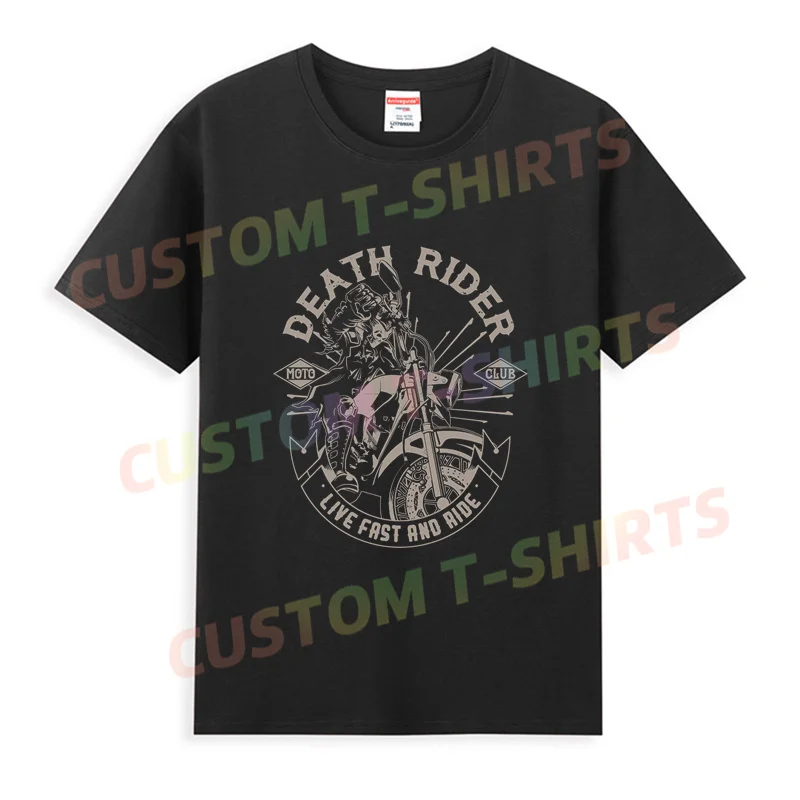 2024 Men T Shirt Casual Death Rider Moto Club Biker Motorcycle T-shirt Graphic Oversized Comfortable Streetwear S-3XL Cool Tee