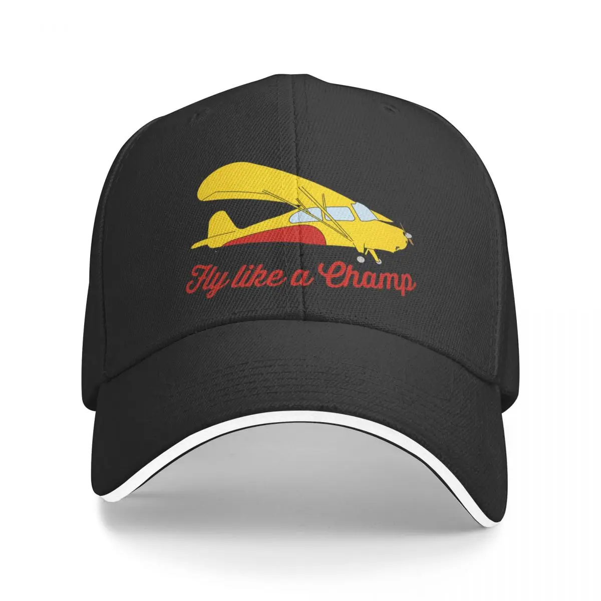 Aeronca Champ Illustration Baseball Cap black Big Size Hat Elegant Women's Hats Men's