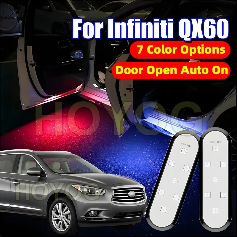 Fit for Infiniti QX60 2013-2021 Wireless 7-Color Car Door Courtesy Light for Ground Lighting with a USB Rechargeable Battery