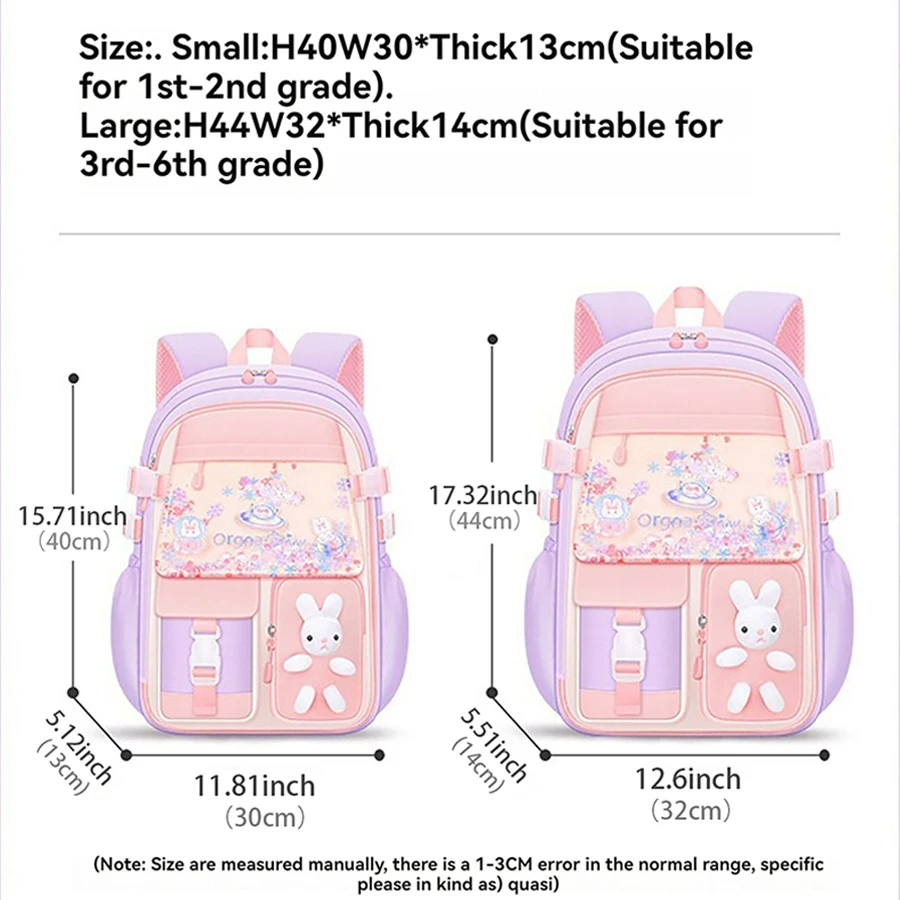 New Cute Trend CHILDREN\'S Shoulders Backpack Elementary School Students Schoolbag 1-2-3-4-5-6 Grade Girls 6-12 Years Old Waterpr