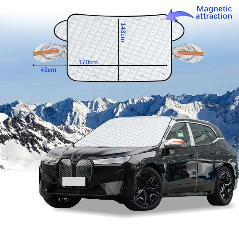 

Car Windshield Cover Magnet Winter Window Snow Shield Anti Frost Auto Front Window Snow Cover For BMW ix