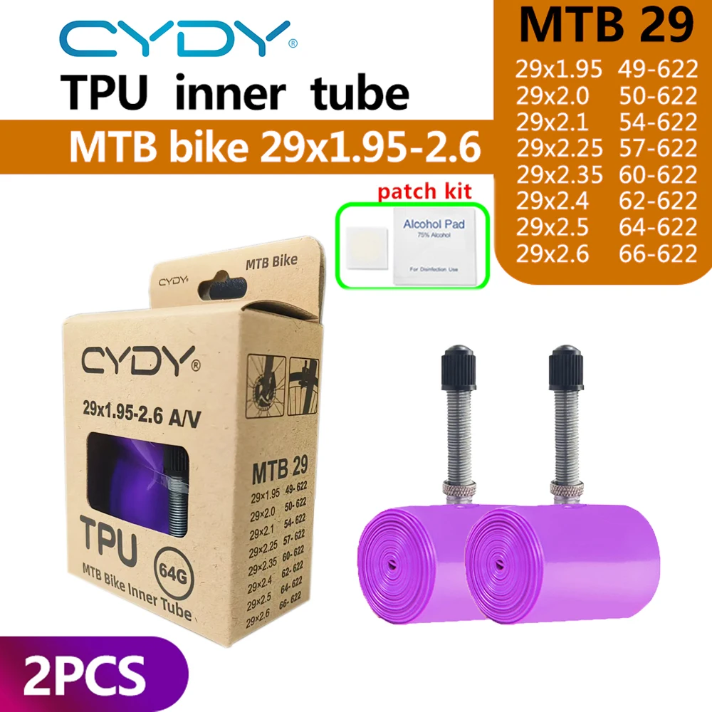 CYDY TPU MTB Binnenband Camera 29 26 27.5 29x1.95-2.6 Inch Mountainbike Band Schraderventiel AV pneu 29er Fietsen Buis