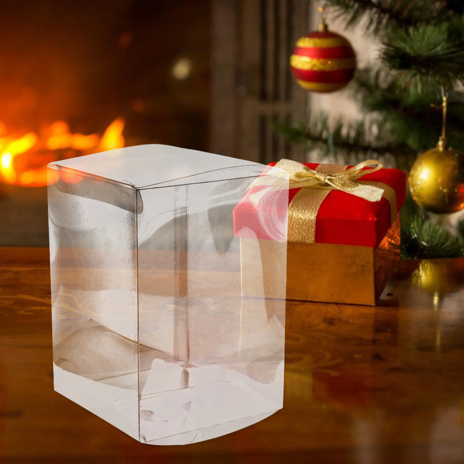 

15Pcs Christmas Gift Boxes Transparent Reusable Plastic Candy Packaging Boxes Clear Treat Holders Party Favor Storage Cases