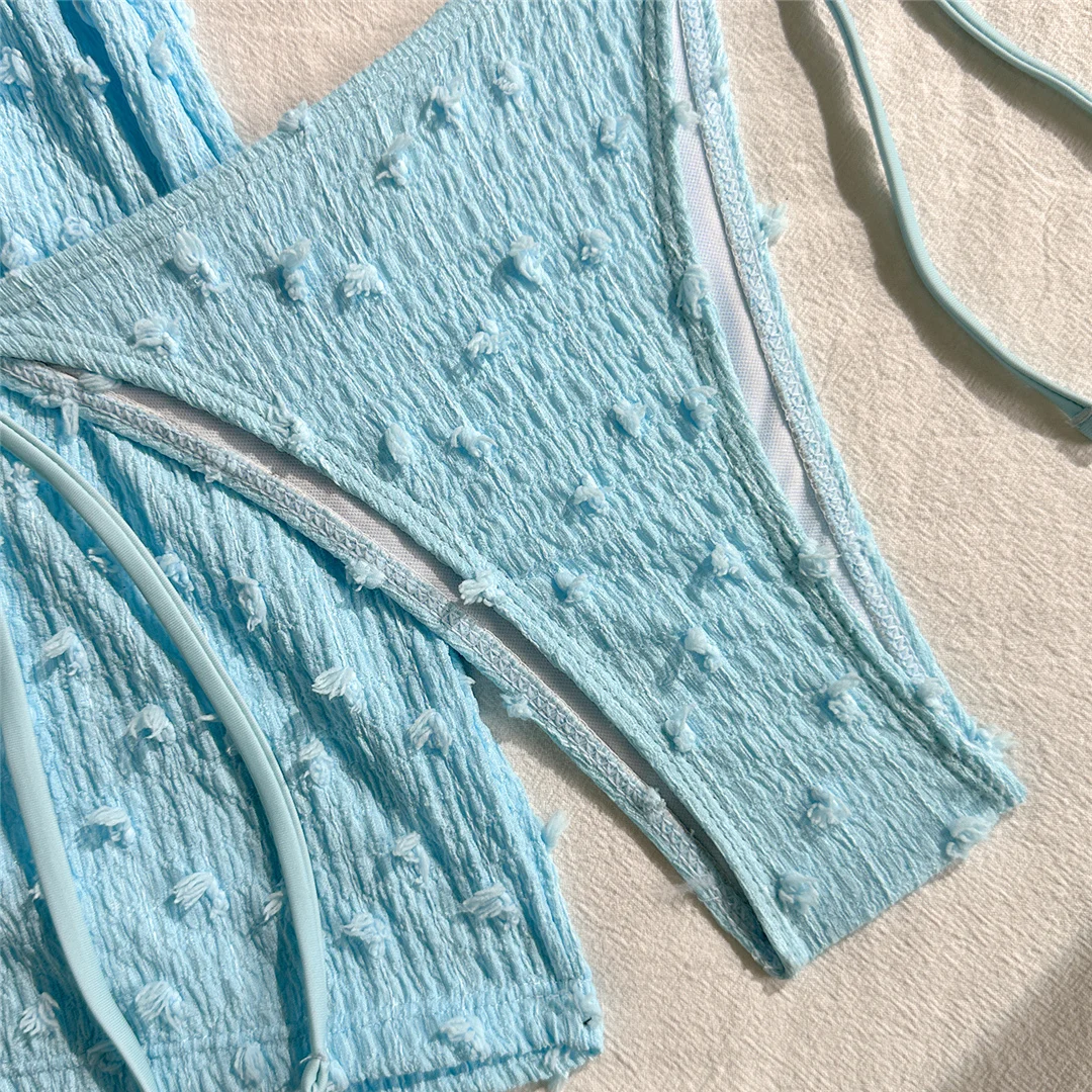 4 Farben, verführerischer Bikini mit Trägerdesign, Damen-Badeanzug, dreiteiliges Bikini-Set mit Shorts, Damen-Badebekleidung, Badeanzug, Schwimmbekleidung V7843W. – Detail 18