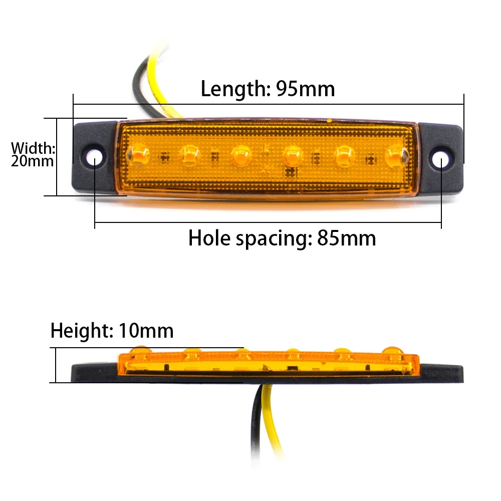 1pc 12V 24V LED Side Marker Light LED Auto Car Bus Truck Lorry Clearance Light Trailer Rear Warning Lamps Strobe light