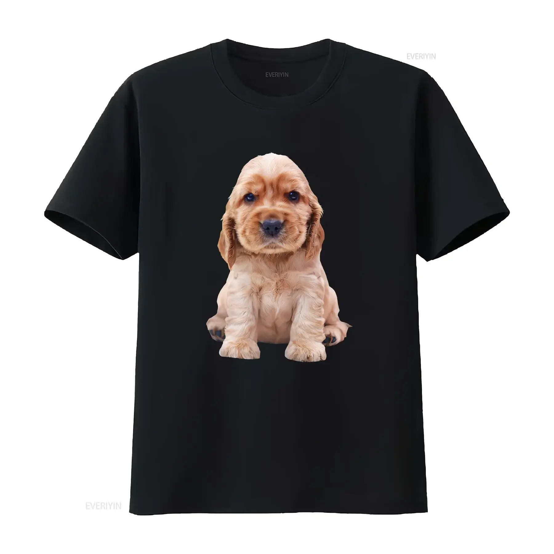 Camiseta blanca con diseño gráfico de cachorro de Cocker Spaniel, 100% algodón, para hombre, mujer, niños, tallas de bebé, estilo vintage, streetwear