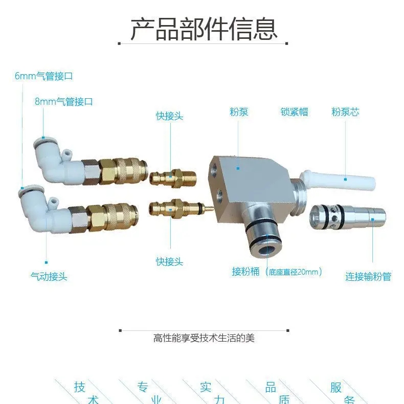 Electrostatic Powder Pump Core Spraying Machine Nordson Powder Pump Core Text Pipe Fittings