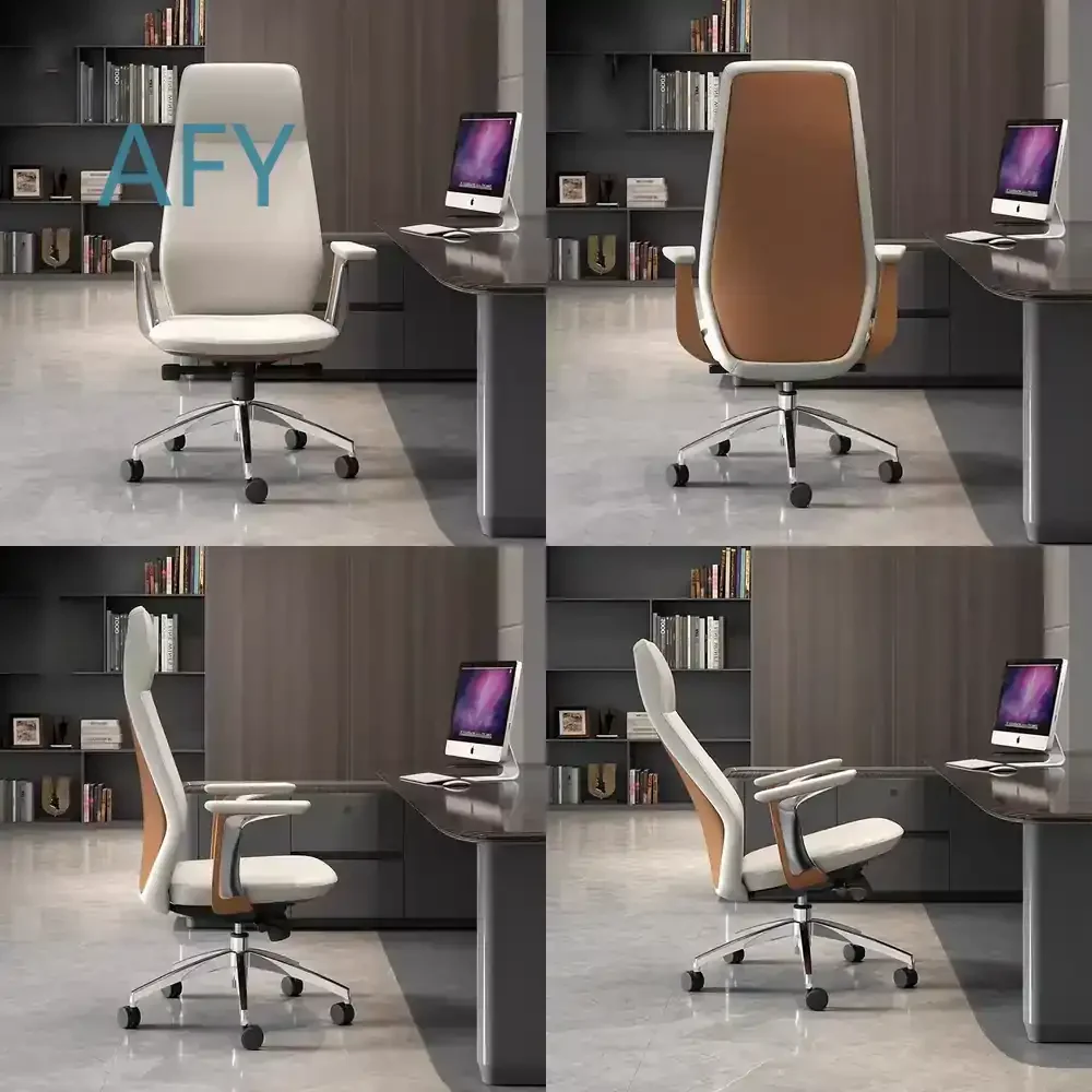 Executive Office Chair for Office Ergonomic Leather Swivel Chair Modern Luxury Task Chair Adjustable Height Mesh Back