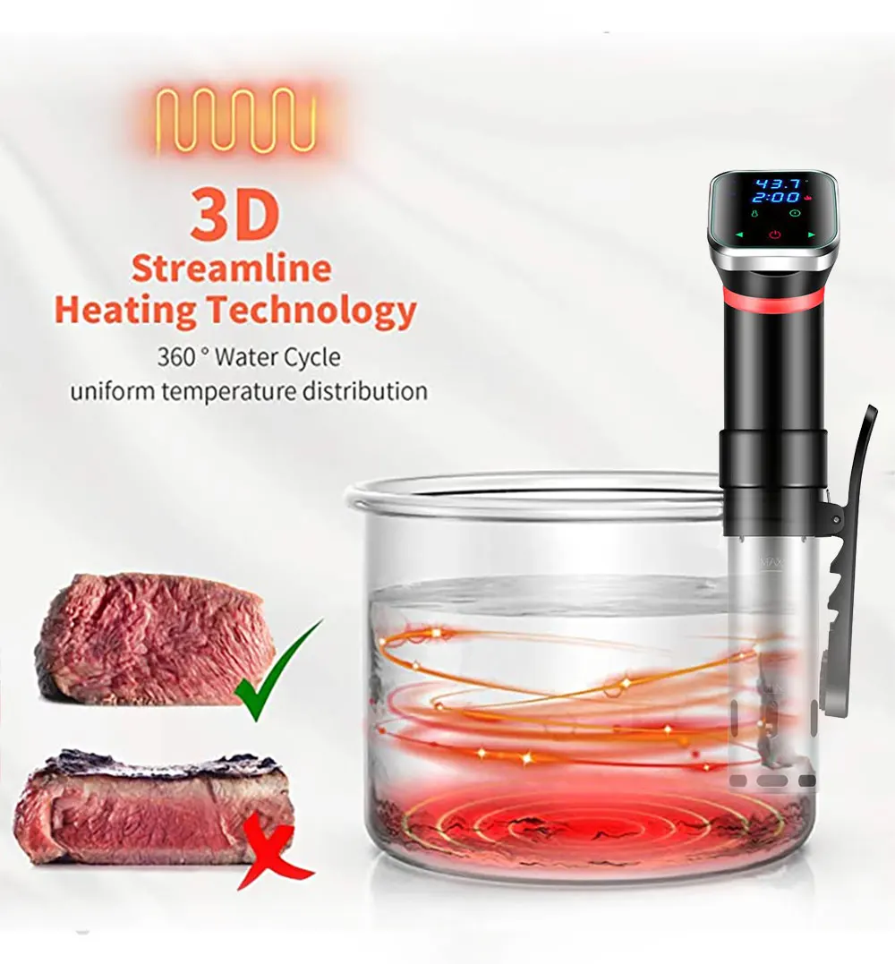 1100W IPX7 Waterproof Vacuum Food Sous Vide Cooker Immersion Circulator Accurate Cooking With LED Digital Display