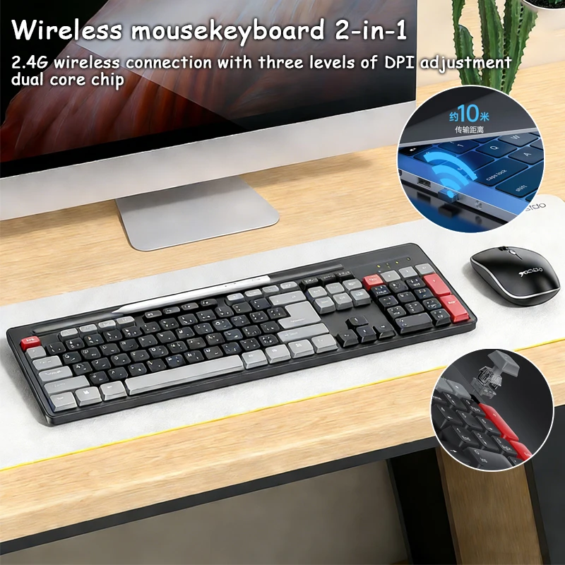 UGREEN Wireless Keyboard 2.4GHz 104 Keys Layout for Laptop Desktop Windows Mac OS PC Accessories English Russian Korean Keycaps