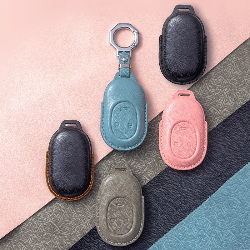 Suitable for NIO Es6 Ec6  Leather Car Remote Key Case Cover Anti Scratch and Wear-resistant Multiple Colors To Choose From