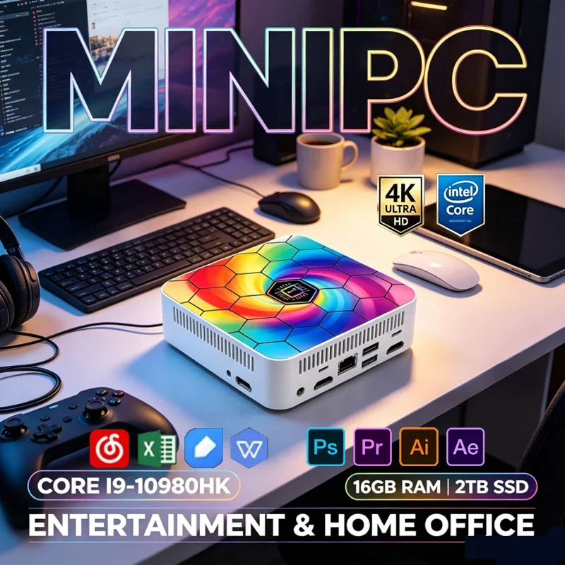 Core I9 10980HK&N150 Colorful Mini Pocket PC Win11 16GB 1/2TB SSD WiFi6 BT5.2 4K Portable Desktop for Game Stream & Home Office
