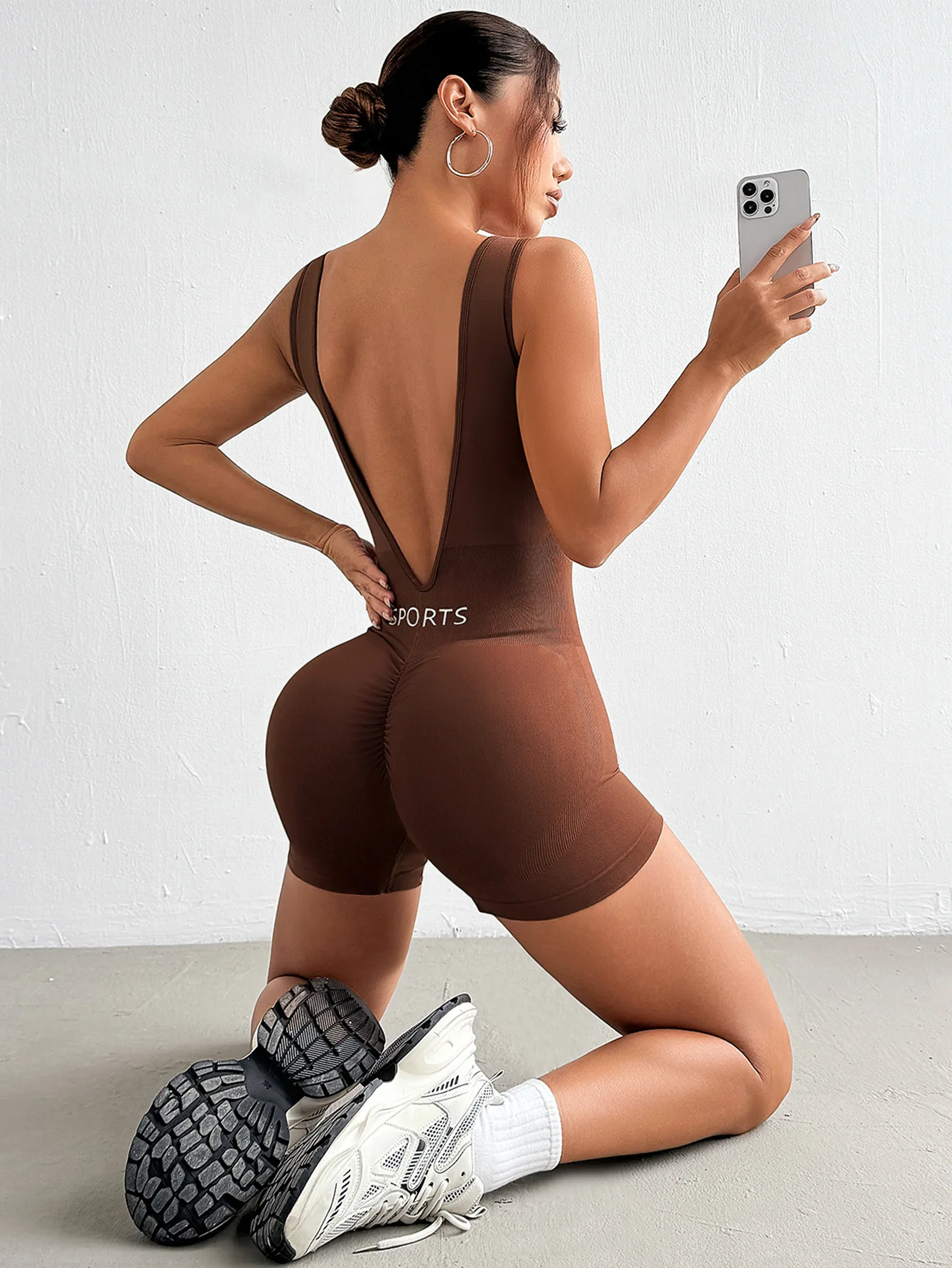 

LEOSOXS Women's Short Tracksuit Yoga Set One-Piece Sportswear Women's Gym Workout Clothes Fitness Stretch Bodysuit Yoga Suit