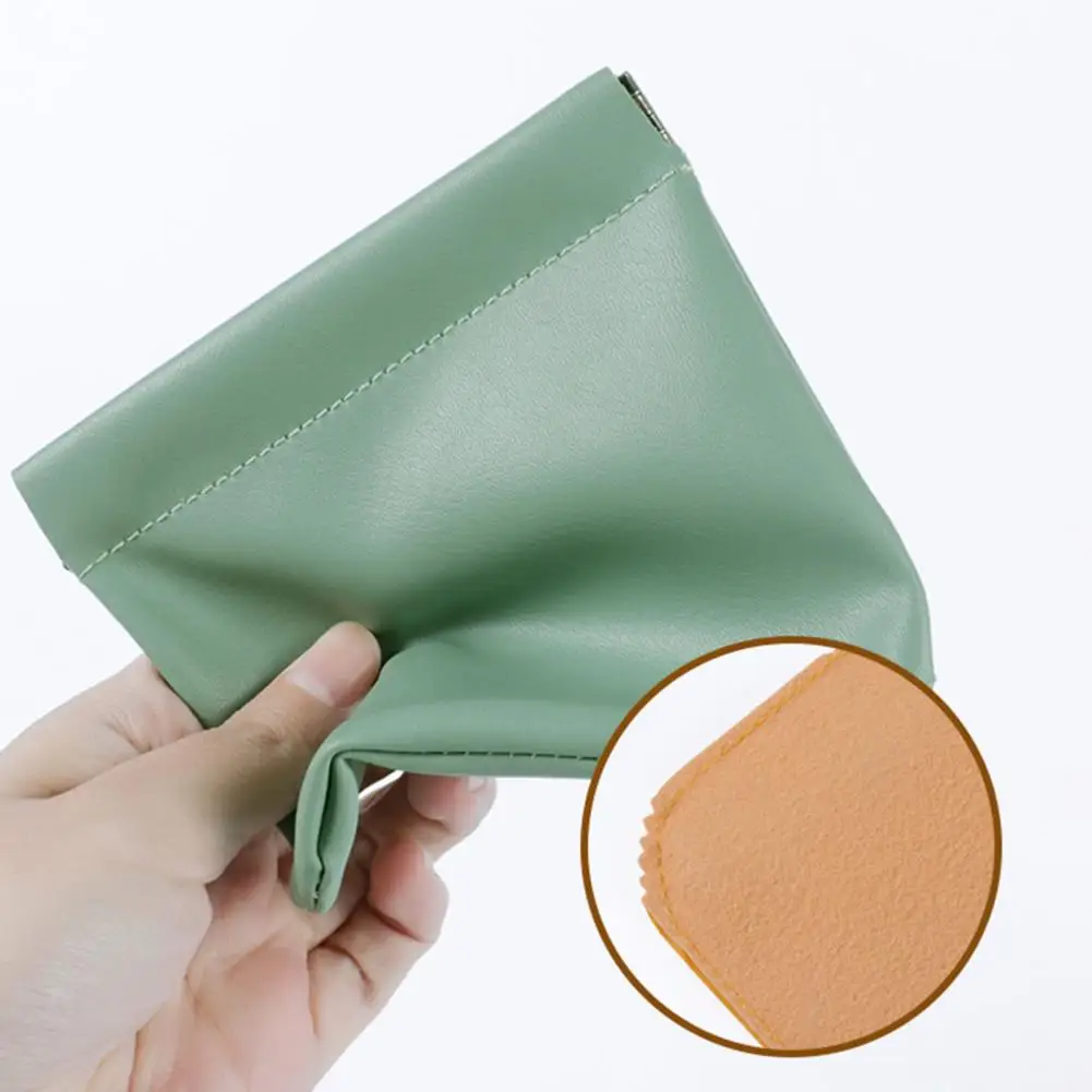 4 pièces/ensemble pochette à fermeture à pression imperméable en Faux cuir sac de voyage pochette de maquillage à fermeture automatique pour cosmétiques rouge à lèvres câbles de bijoux