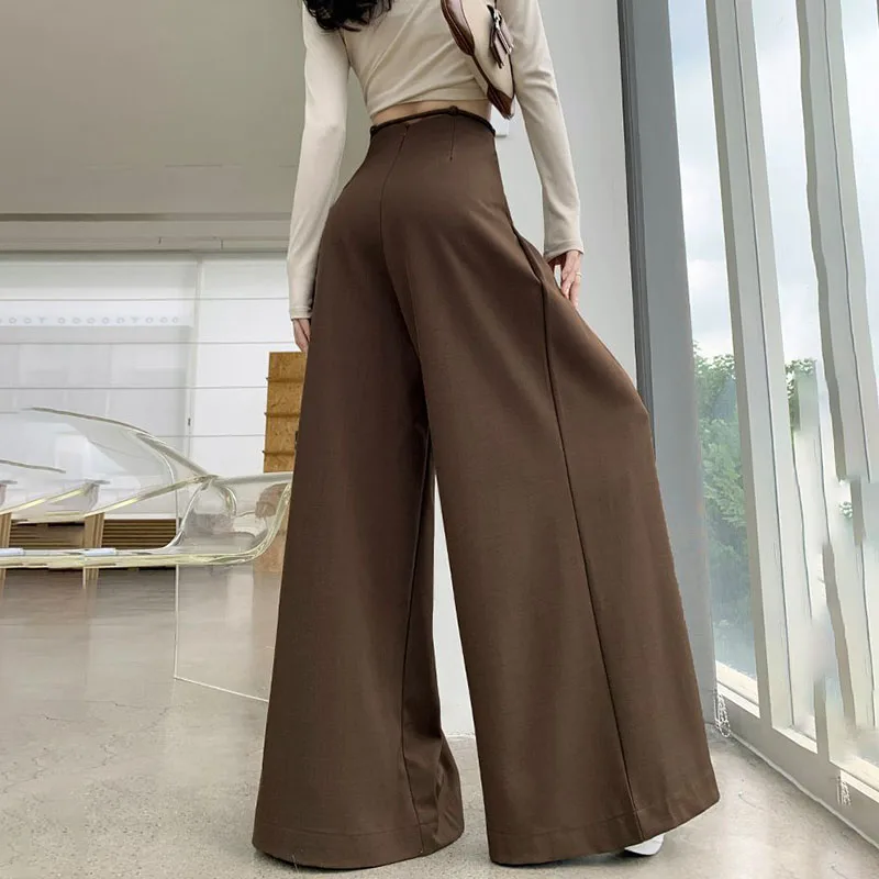 High-End Suit Wide-Leg Long Pants Women's Spring Autumn 2024 New Fashion High Waist Sag Loose Casual Floor-Mopping Pants