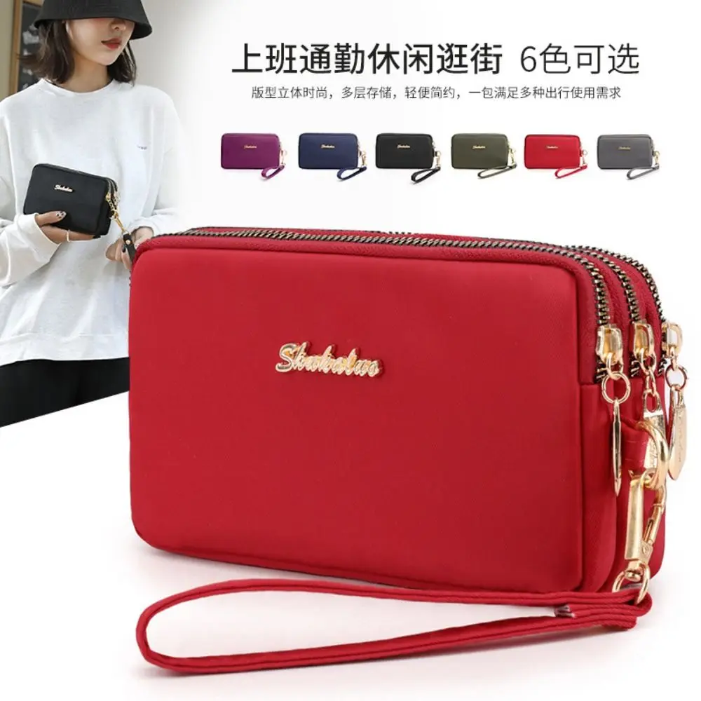 New With Hand Strap Women's Coin Purse Wrist Bag Large-capacity Long Small Bags Elegant Small Bag Multi-layered Clutch Bags