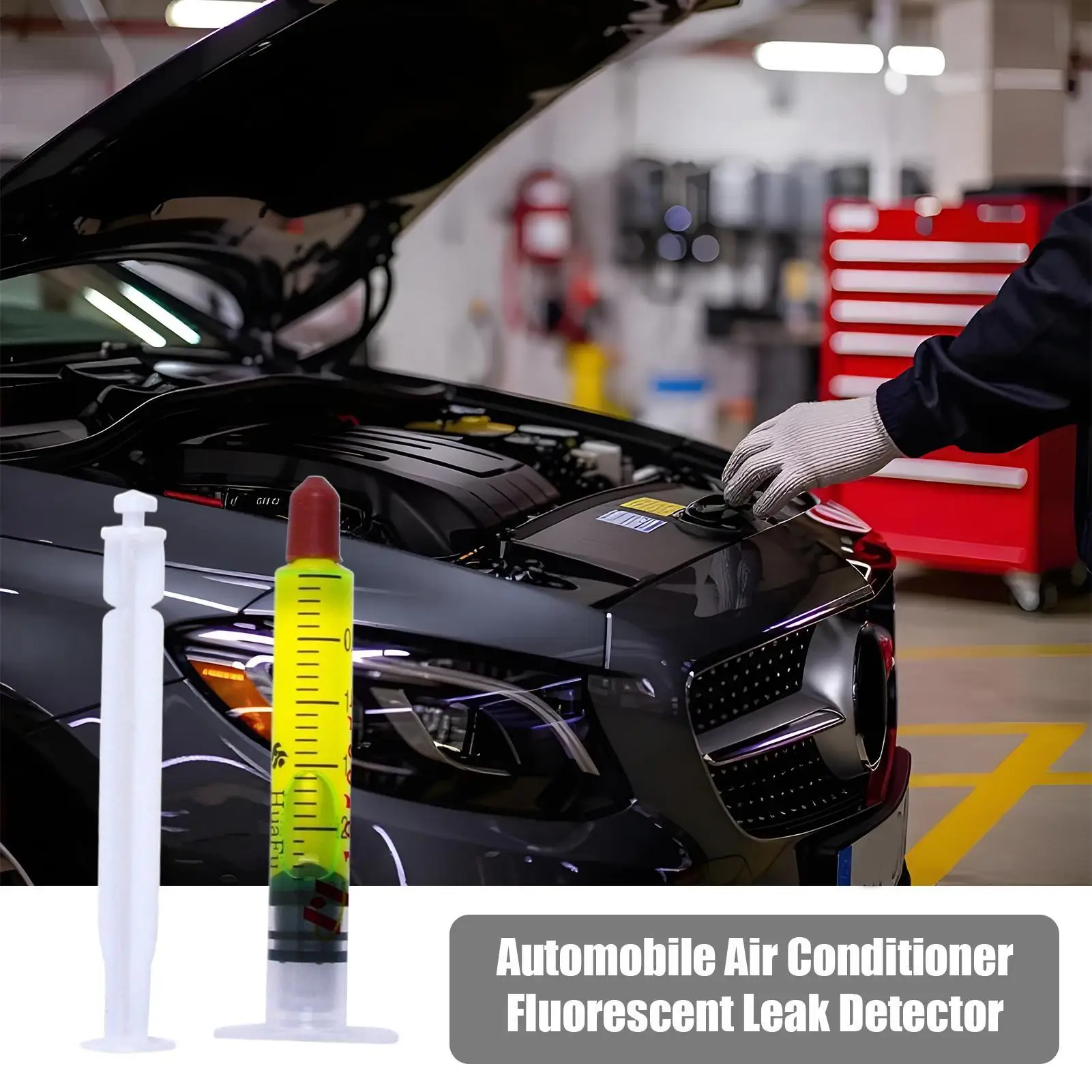 Refrigerant Oil Leak Repair Agent Car Air Conditioner Oil Fluorescent Detection Repair Agent Plugging Agent Leak 2.5/60ml