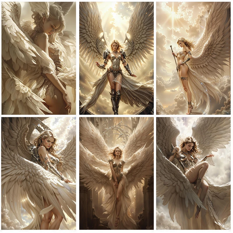 Classic Roleplay Angel Magic Fairy The Wings Behind Landscape Fantasy Art Posters Canvas Paintings Wall Art Pictures Home Decor