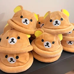 Winter warm small brown bear acrylic Fisherman hat Ladies casual hat Soft cartoon cute baby face child girl gift