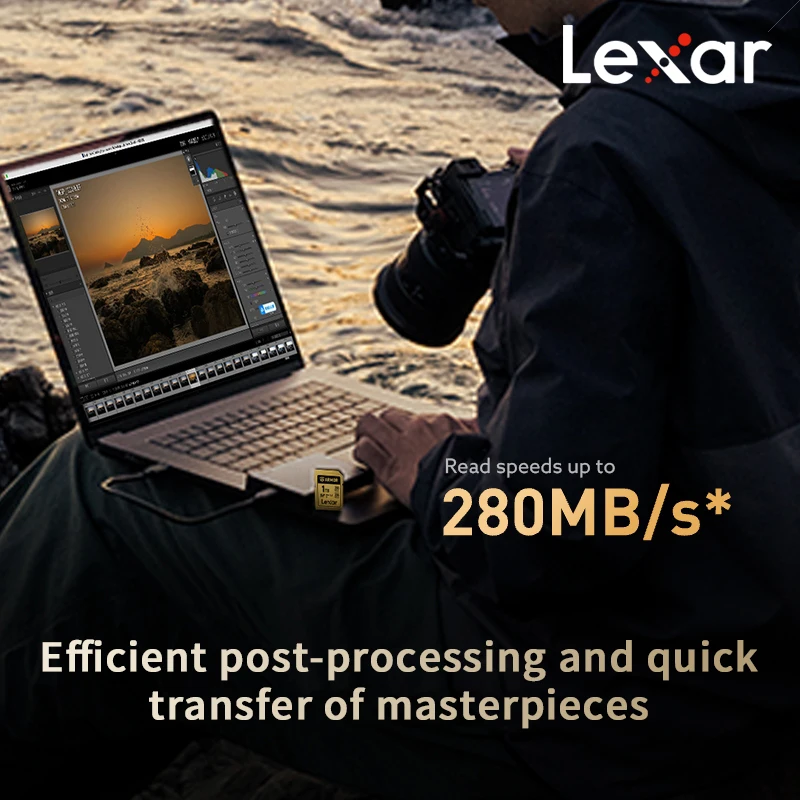 Lexar ARMOR GOLD SDXC UHS-II V60 Memory Card 128GB 256GB 512GB 1TB 6K Up to 280MB/s Stainless Steel For DSLR Mirrorless Camera
