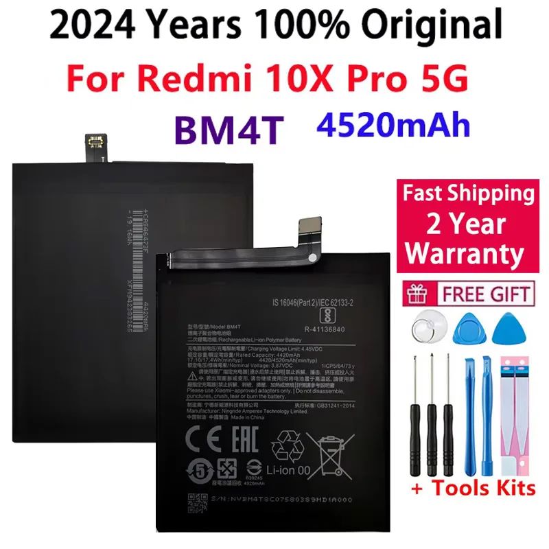 100% Original New High Quality BM4T Replacement Phone Battery For Xiao mi Redmi 10X Pro 5G 4520mAh Batteries Bateria