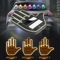 New LED Illuminated Gesture Light Car Finger Light With Remote Road Rage Signs Middle Finger Gesture Light Hand Lamp