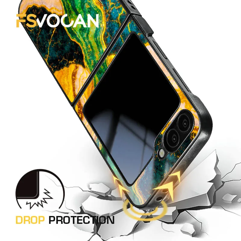 حافظات قافية رخامية بلوم غنائي لهاتف سامسونج جالاكسي Z Flip6 8 5G Flip 3 5 6 4 7 فنية جيولوجية متعددة الألوان #2