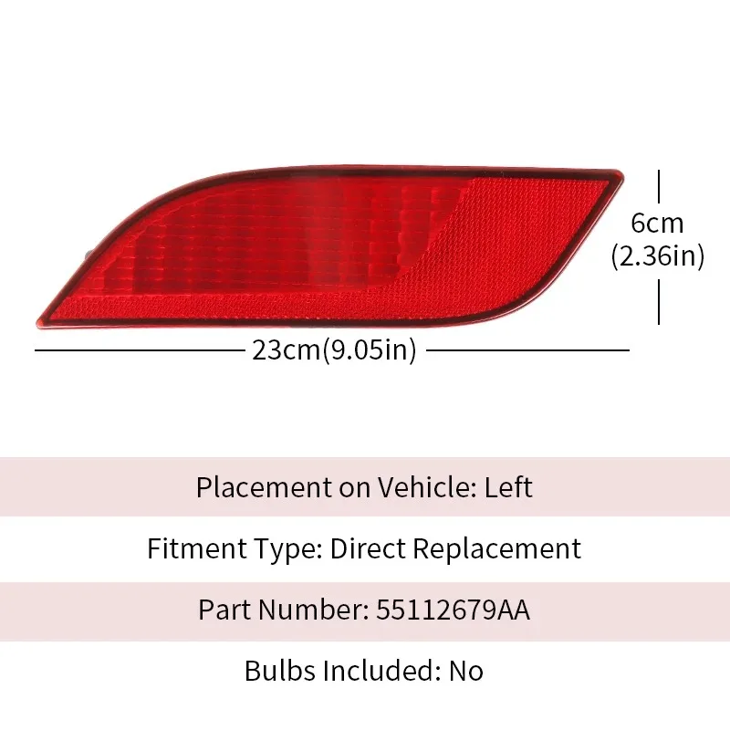 Car Rear Bumper Reflector Reflective Strip For Jeep Compass 2017 2018 2019 2020 2021 55112679AA 55112678AA Left Right Side