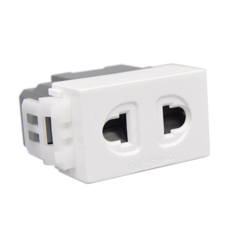 2 Pins AC Power Supply Slot 10A Engery Socket Electric Plug For Wall Panel Faceplate 2 Holes Outlet Connector