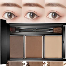 3-colors Eyebrow Powder with Brushes Waterproof Natural Eyebrow Powder Palette Long Lasting 3D Brow Enhancer Cosmetic Eye Tools