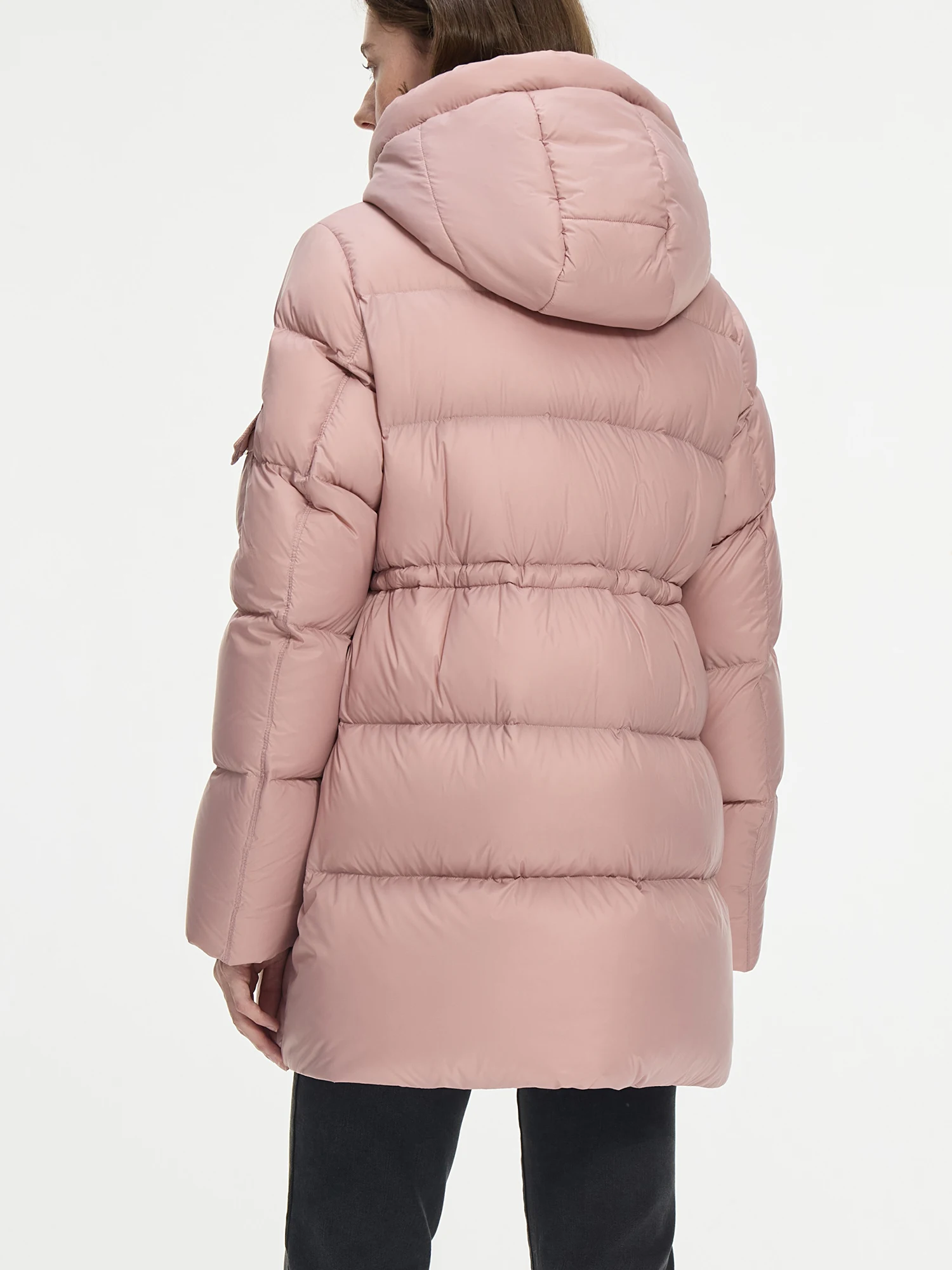 FSLE 175G quantità di riempimento piumino invernale da donna lunghezza di una mano stile Casual con cappuccio rosa piumini larghi 24 fs14131