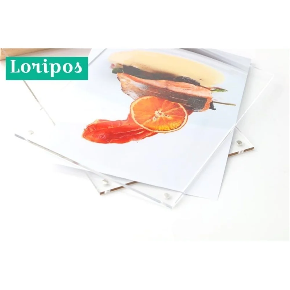 A4 Horizontal Wood Menu Card Stand Photo Frame 297*210mm Paper Sign Holder Desk Label Holder Acrylic Price Card Display Rack