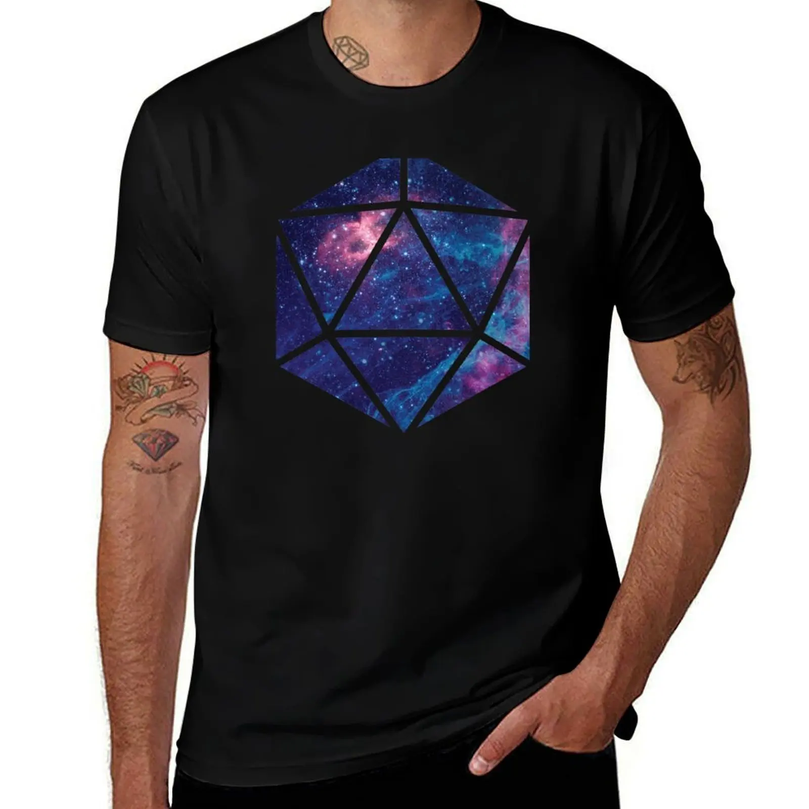 D20 Falling Star Portal T-Shirt Work Short Sleeve Cotton Top T-Shirt