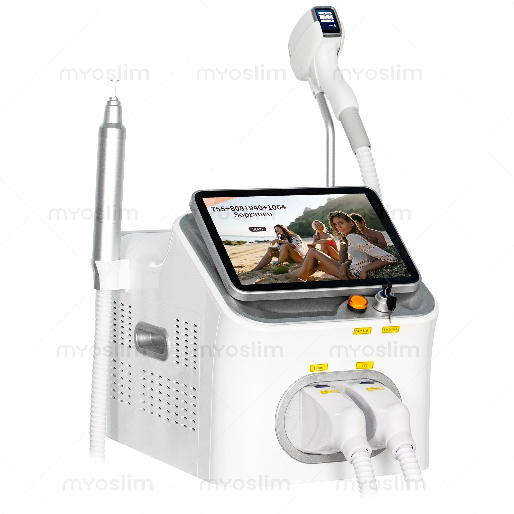 

NEW 10 Bars Diode Laser Picosecond 5000W FAC 2IN1 Machine Ice Painless Hair Removal Tattoo Pigment Scar Removal 4 Waves 808NM